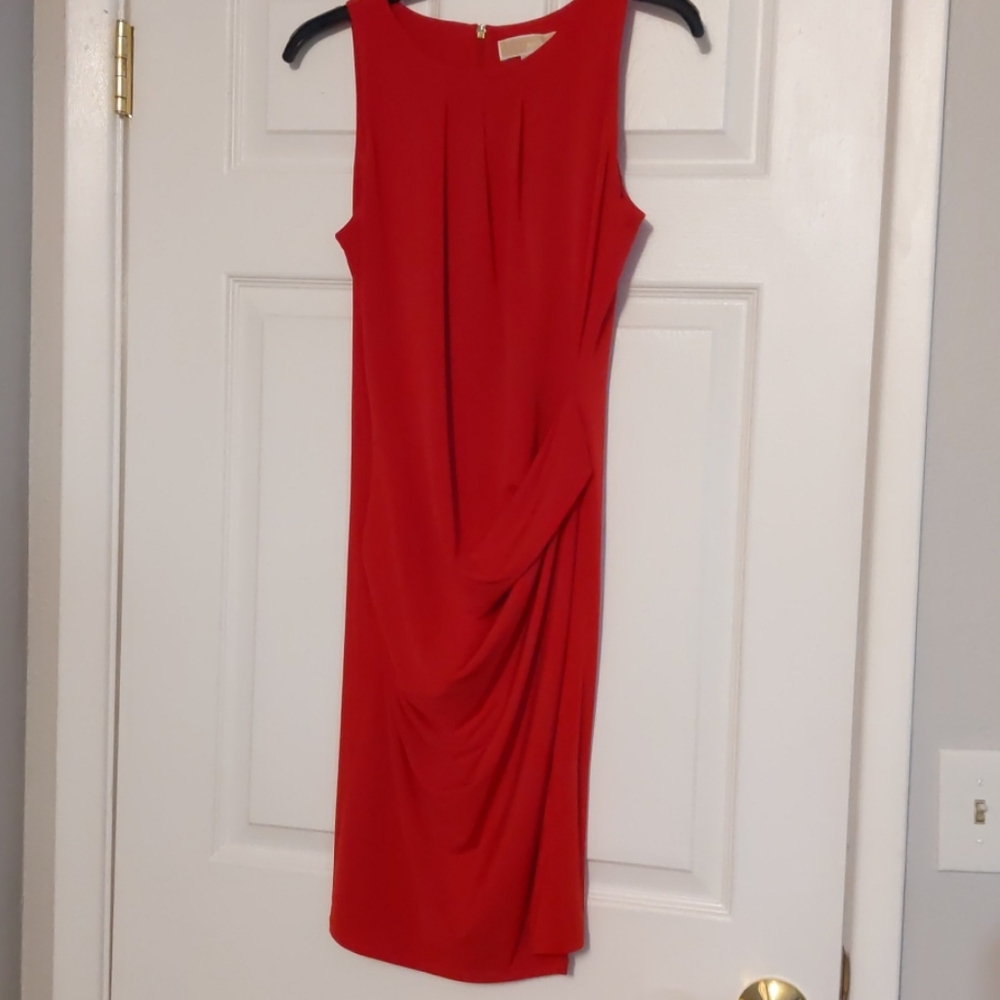 Michael Kors Red Draped Dress